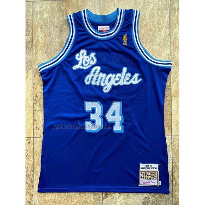 Camiseta Los Angeles Lakers Shaquille O'Neal #34 Retro 1996-97 Azul